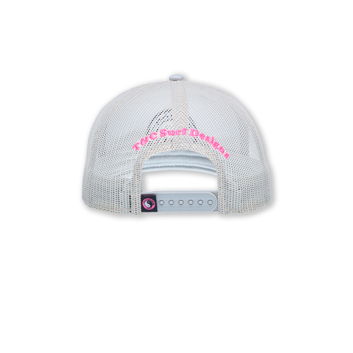 YY Plain Casquette Trucker-Grey / Pink Logo