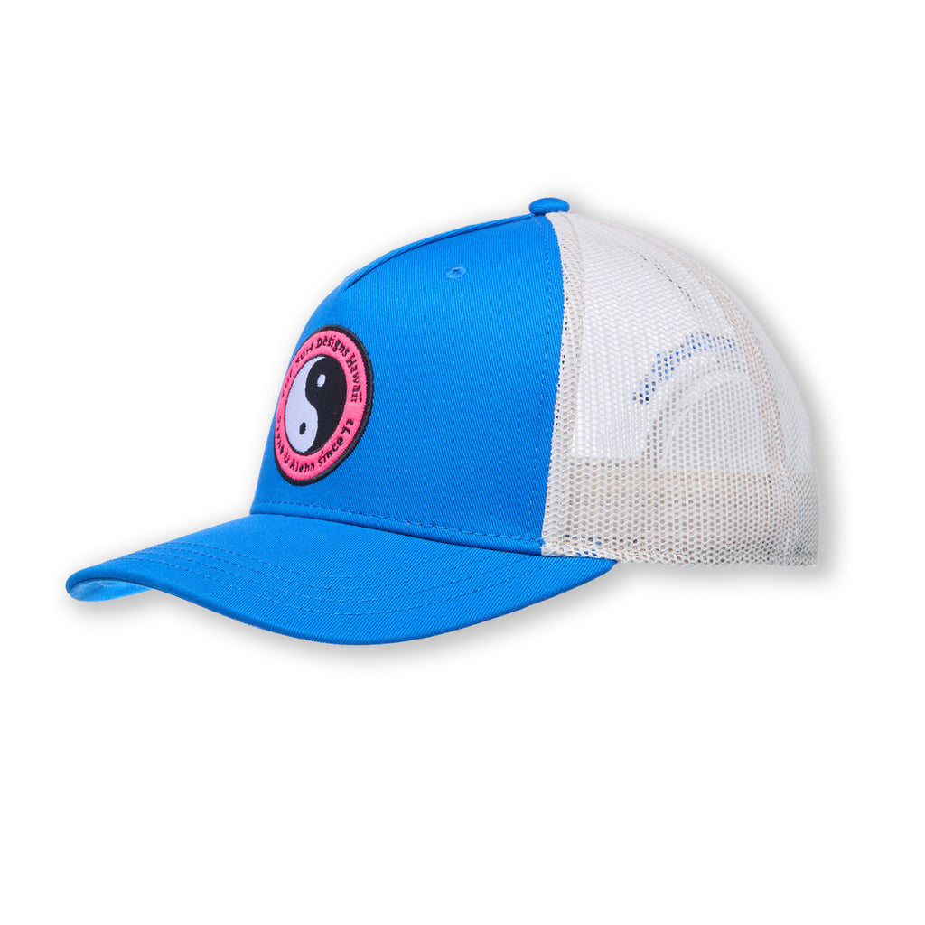 YY Multico  Casquette Trucker -Elec. Blue / Off white / Pink Logo