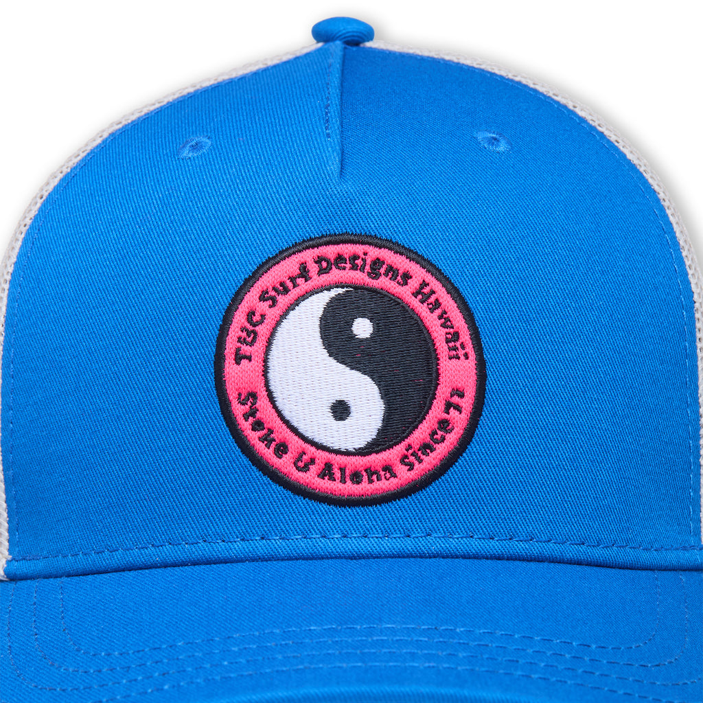 YY Multico  Casquette Trucker -Elec. Blue / Off white / Pink Logo