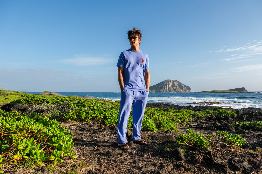 T-shirt de manga curta com logótipo YY 71 da T&C Surf Designs - Azul-mirtilo