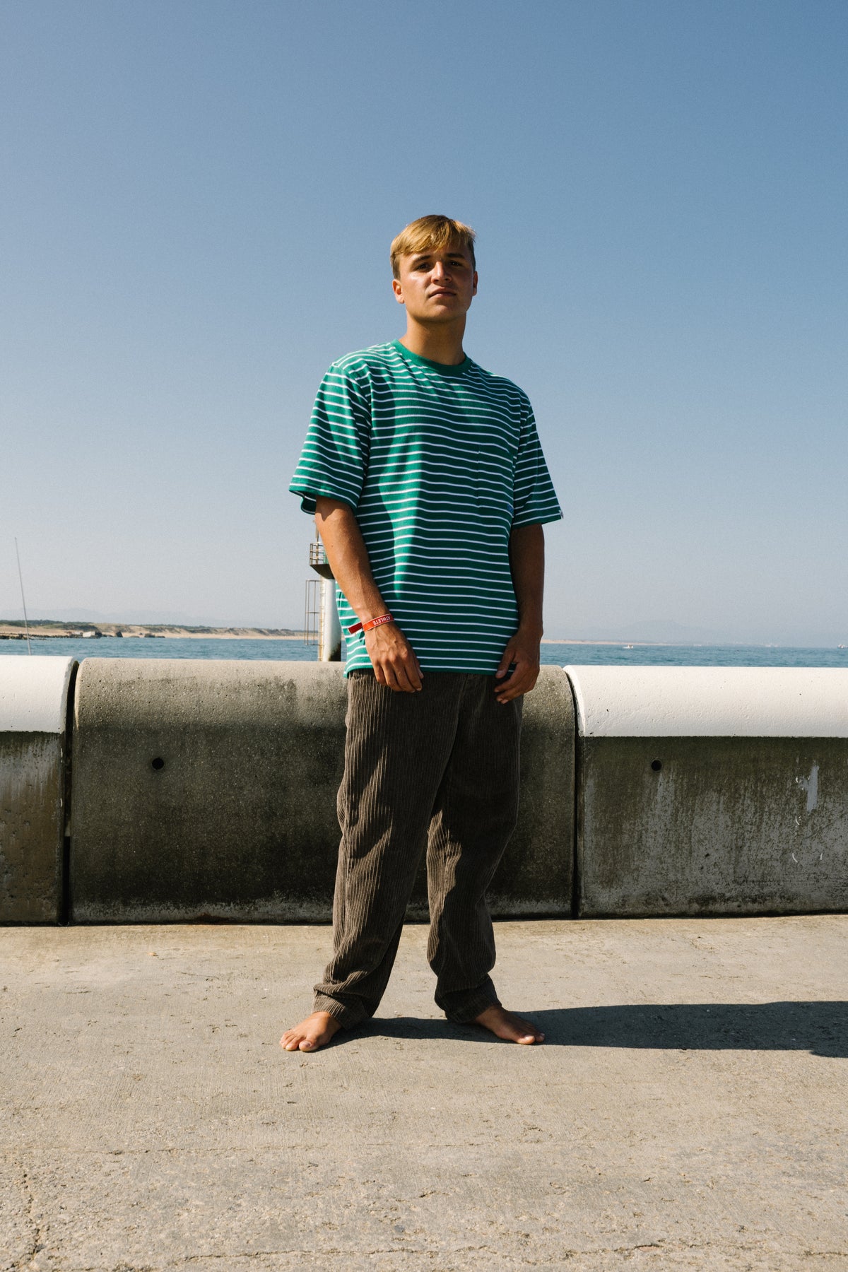 PK Yarn Dye Stripe T-shirt manches courtes -Green