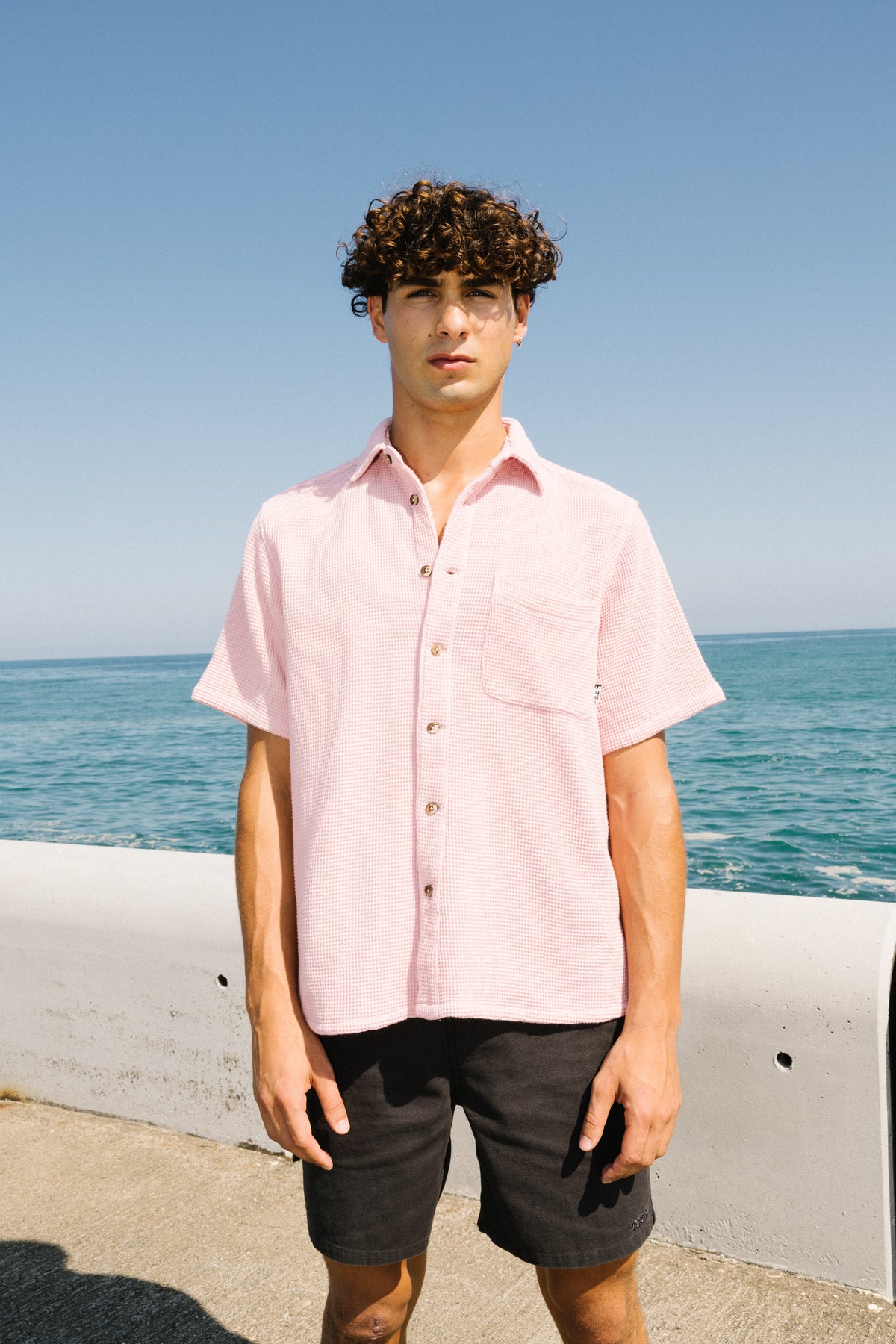 T&C Surf Designs Waffle S/S Shirt - Old Pink