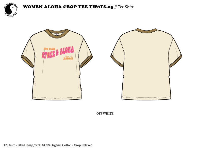 Women Aloha Crop Tee-shirt manches courtes