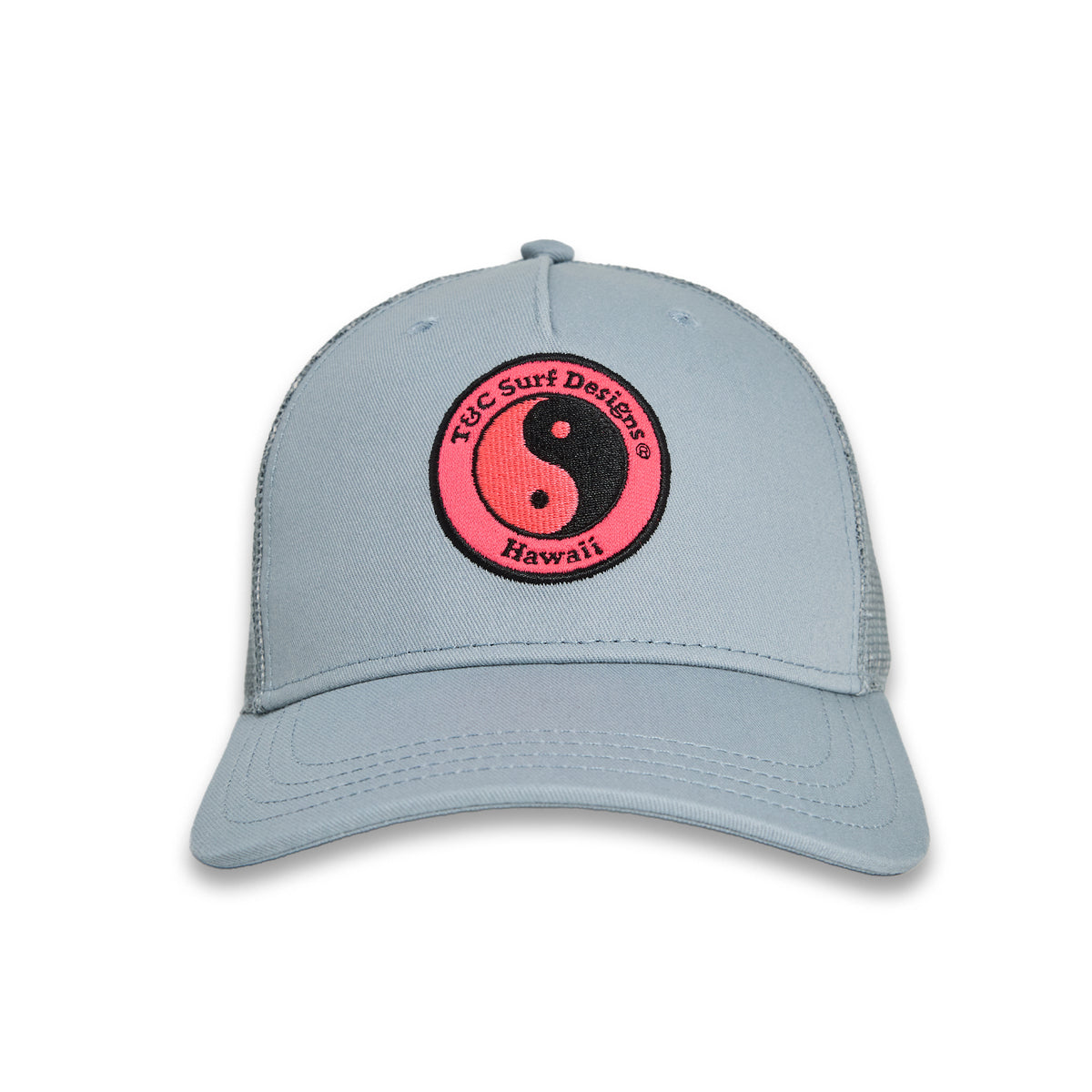 T&C Surf Designs YY Trucker Cap - Used Blue Used Blue Pink Logo