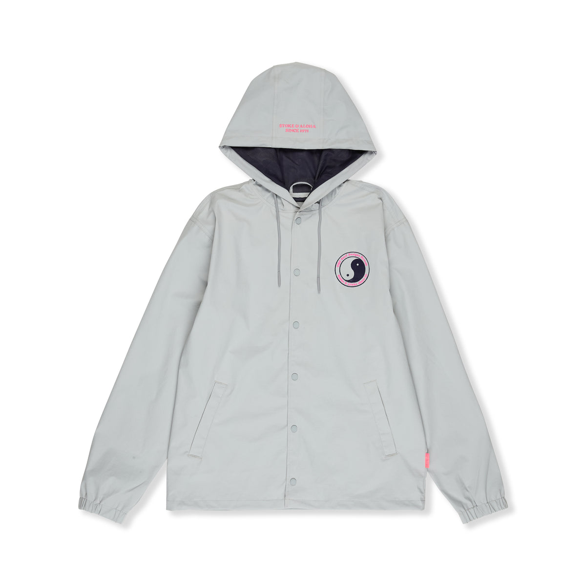 Nylon Hooded Coach Veste - Grey