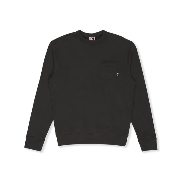 T-shirt T&C Surf Designs YY 71 Pocket Crew, cor preta com lavagem de suor.