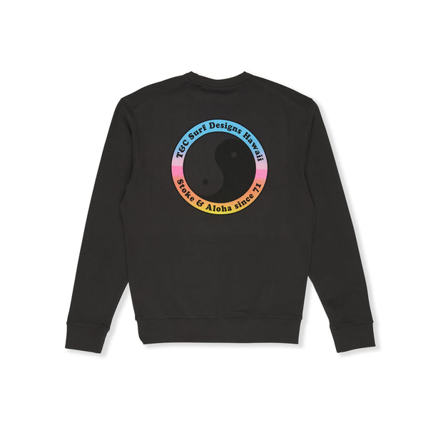T-shirt T&C Surf Designs YY 71 Pocket Crew, cor preta com lavagem de suor.