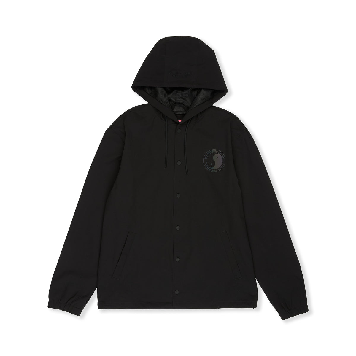 Nylon Hooded Coach Veste - Black