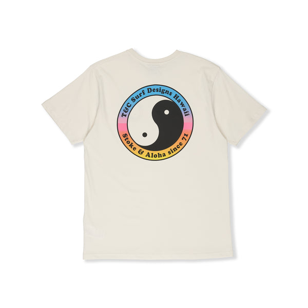 T-shirt de manga curta com logótipo YY 71 da T&C Surf Designs - Branco Vintage