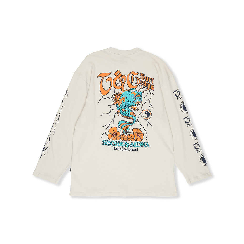 T-shirt de manga comprida T&C Surf Designs Koï Lightning - Cinza Claro