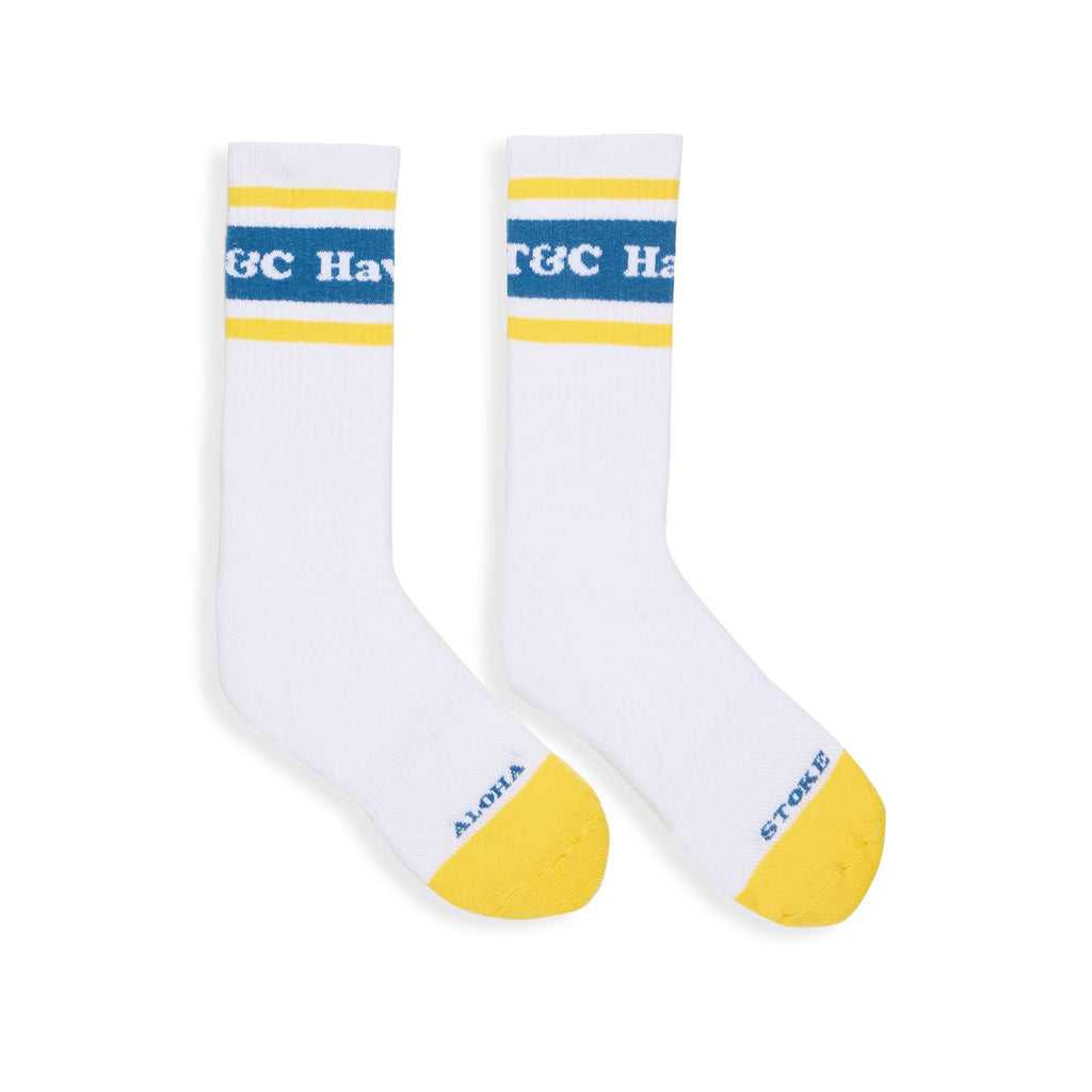 Meias T&C Surf Designs Pearl - Branco e Amarelo